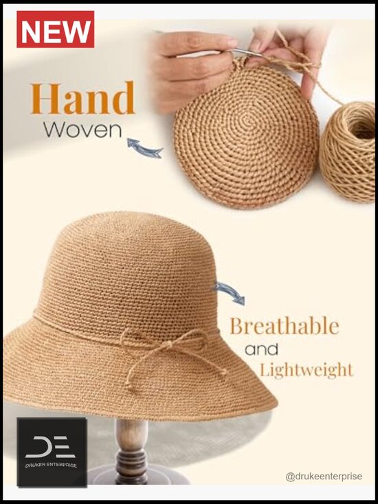 Handmade Straw Sun Hat Foldable Packable Floppy Travel Essentials main image 4